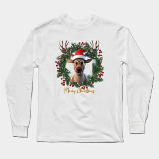 Santa reindeer christmas Long Sleeve T-Shirt